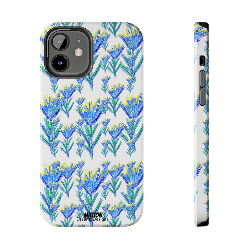 Blue Flower AOP Tough Phone Case