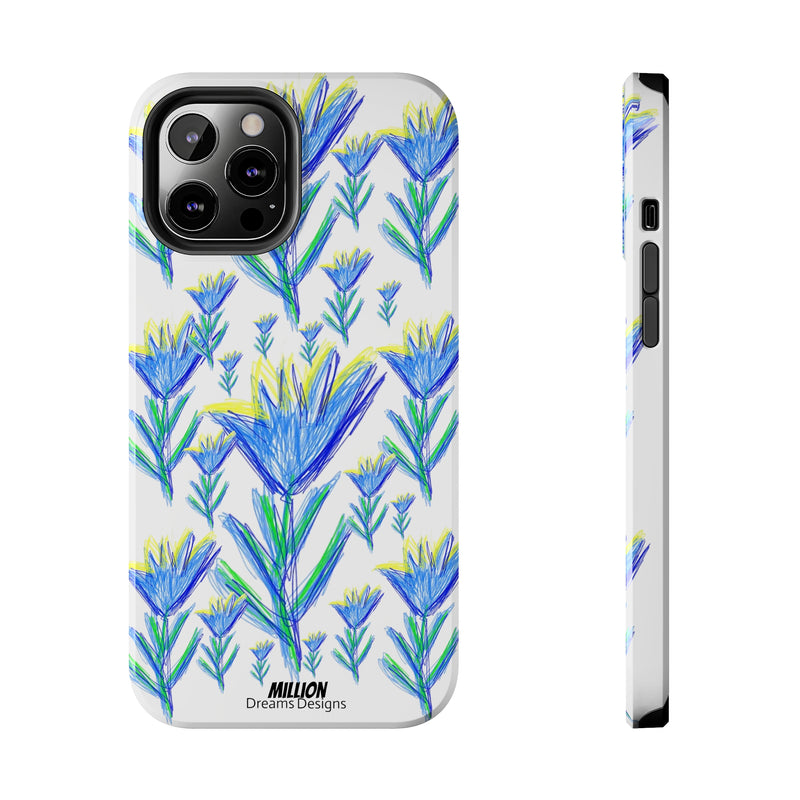 Blue Flower AOP Tough Phone Case