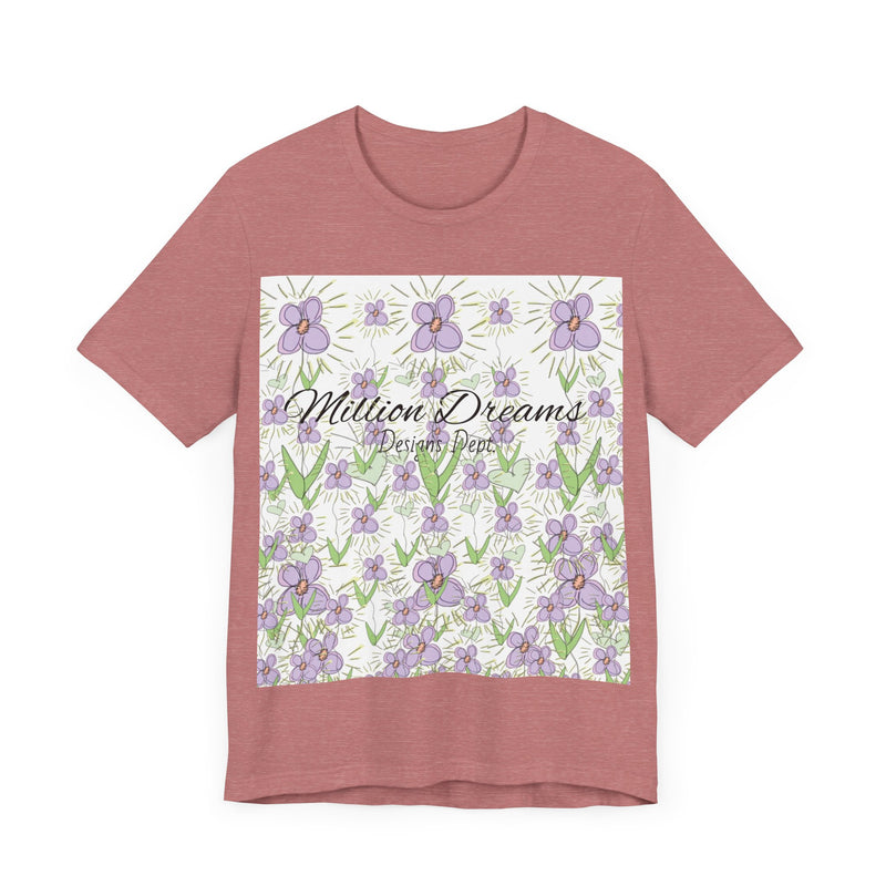 Lavender flowers Jersey  Short Sleeve Tee