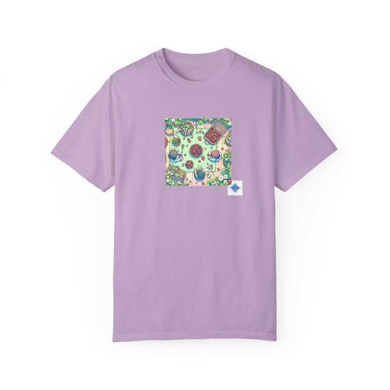 Strawberry Garden Unisex Garment-Dyed T-shirt