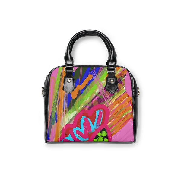 Abstract Frenzy Print Shoulder Handbag