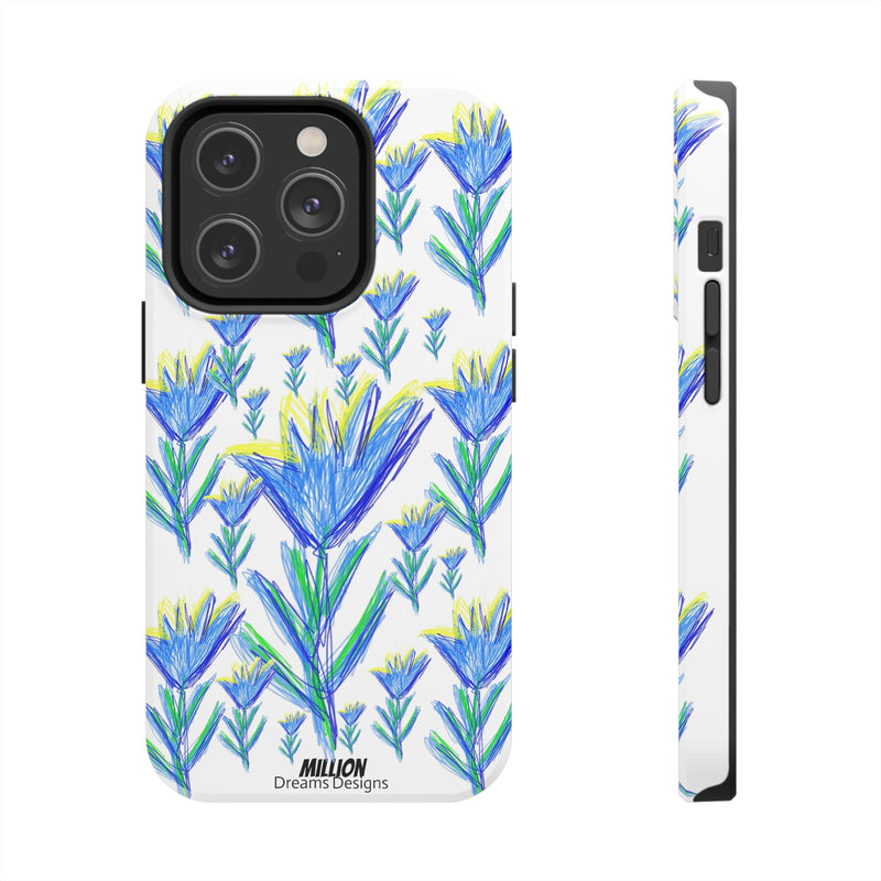 Blue Flower AOP Tough Phone Case