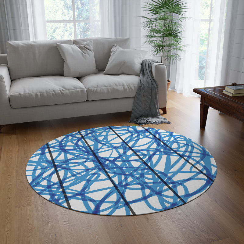 Swirl Grilled Pattern Round Rug