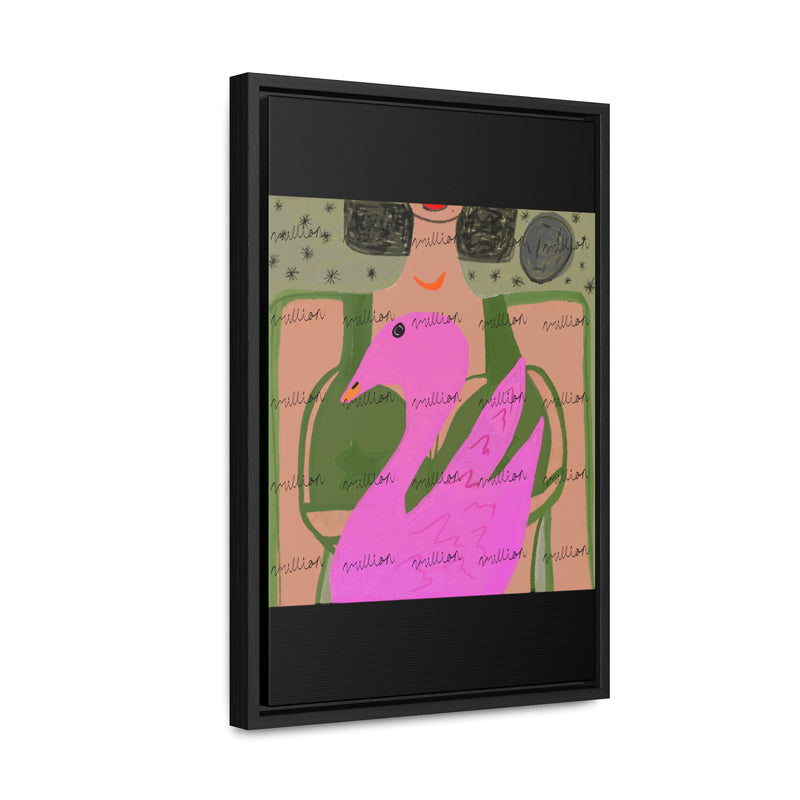 Lady & Flamingo Vertical Frame