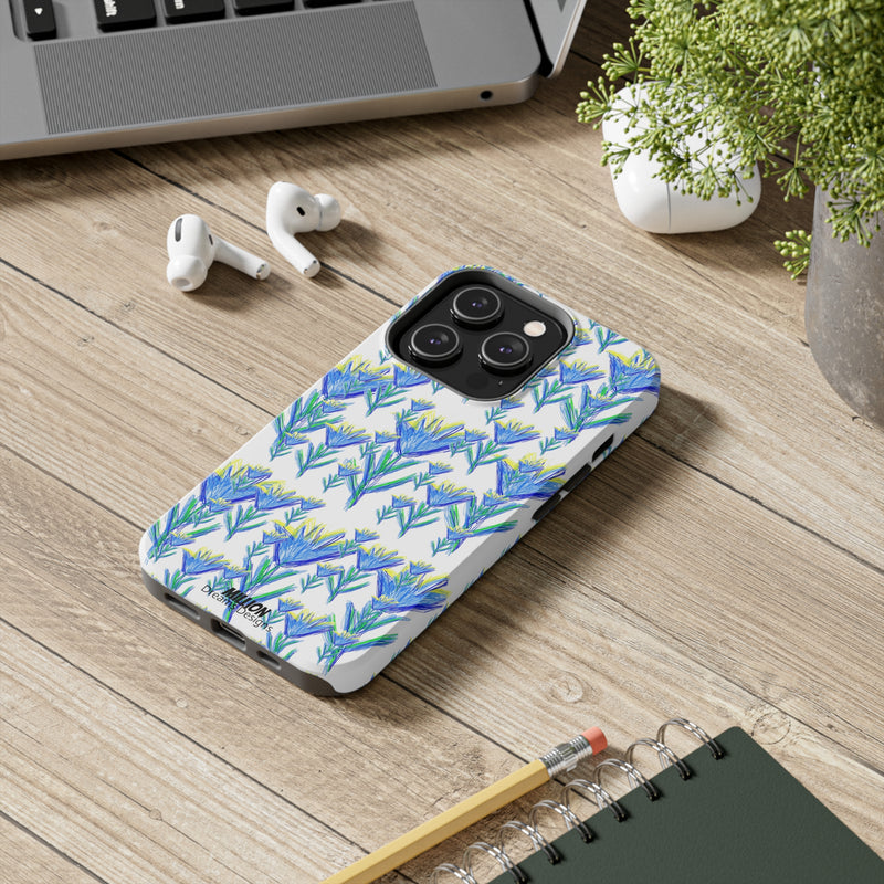 Blue Flower AOP Tough Phone Case