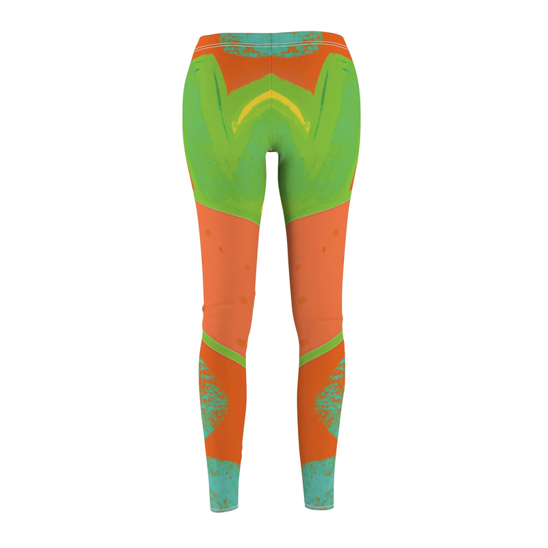 Neon Beach Vibes2  Women's Cut & Sew Casual Leggings (AOP)