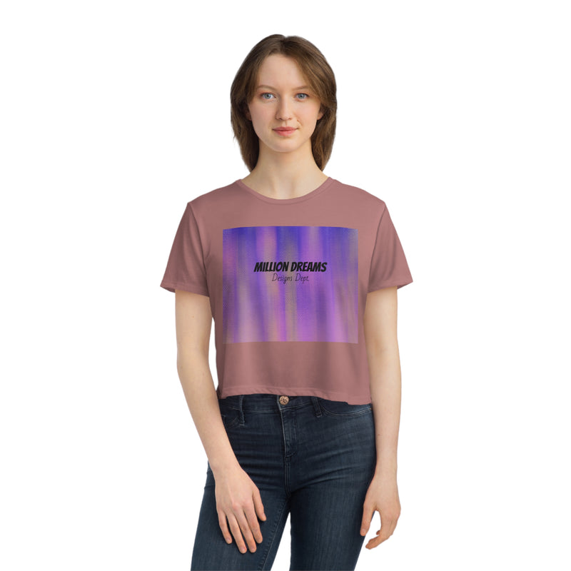 Sketch print Women's Flowy Cropped Tee