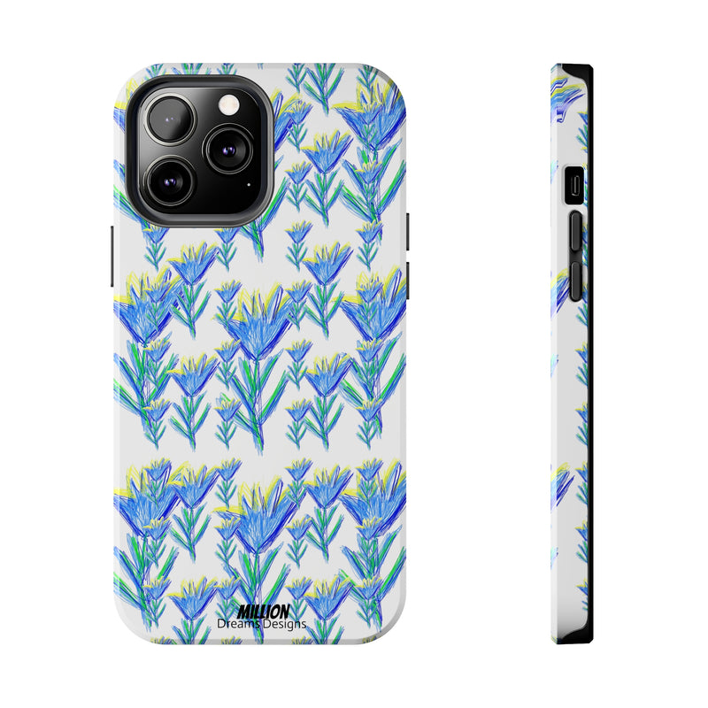 Blue Flower AOP Tough Phone Case