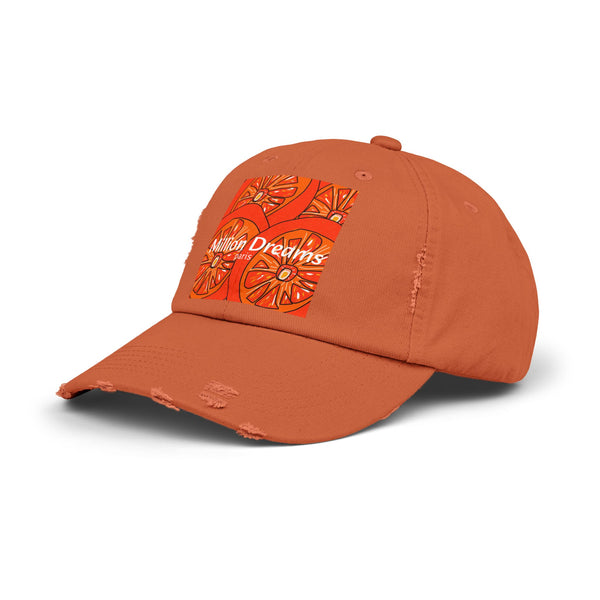 Tangie Orange Unisex Distressed Cap