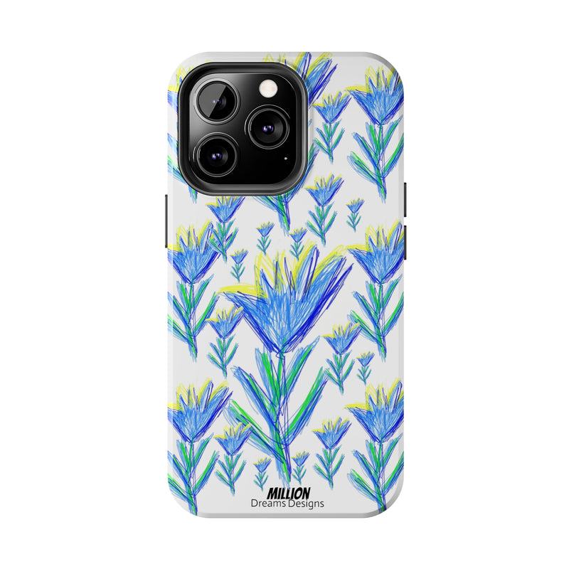 Blue Flower AOP Tough Phone Case