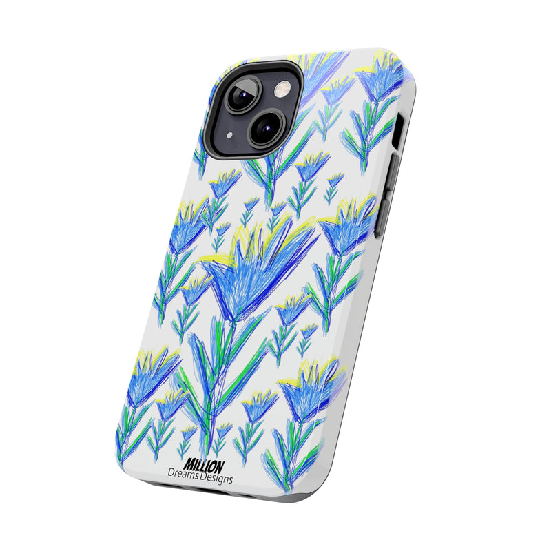 Blue Flower AOP Tough Phone Case