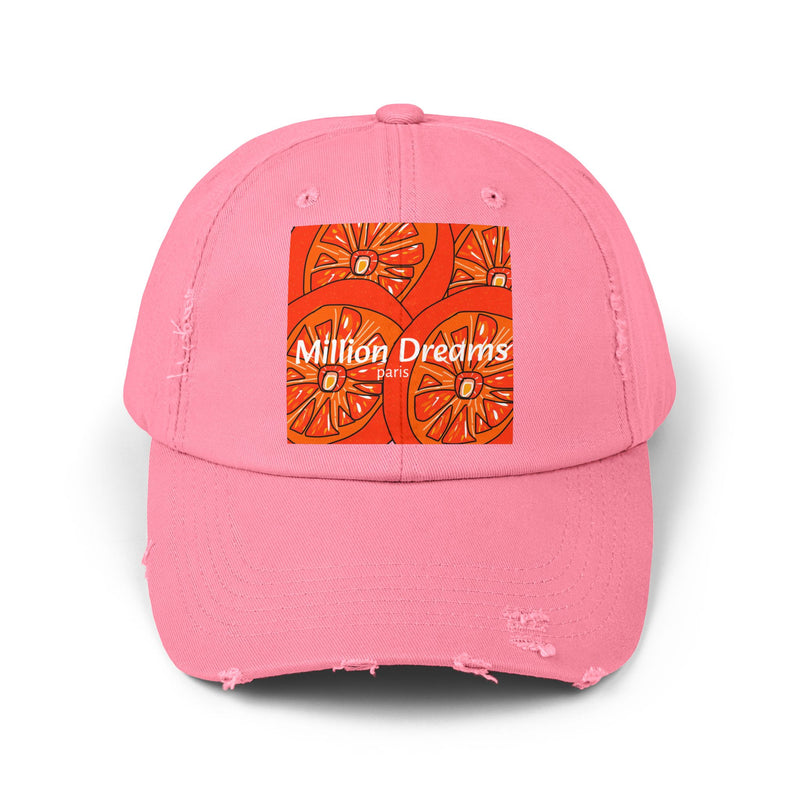 Tangie Orange Unisex Distressed Cap