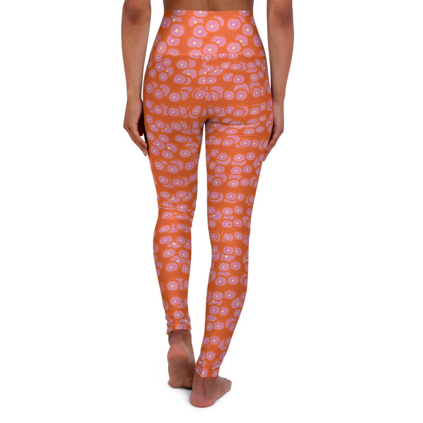 Grapefriut Print High Waisted Yoga Leggings