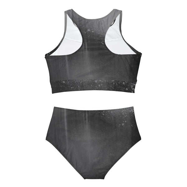 Ash Spray Paint Sporty Bikini Set (AOP)