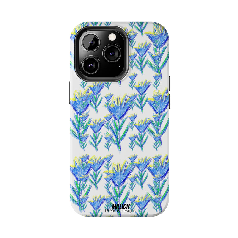 Blue Flower AOP Tough Phone Case