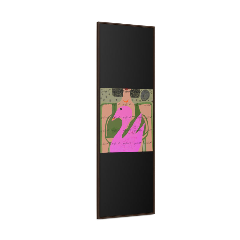 Lady & Flamingo Vertical Frame