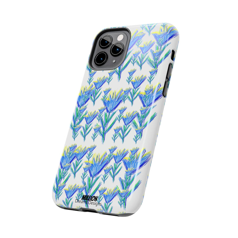 Blue Flower AOP Tough Phone Case