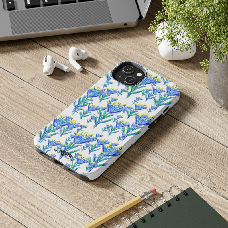 Blue Flower AOP Tough Phone Case