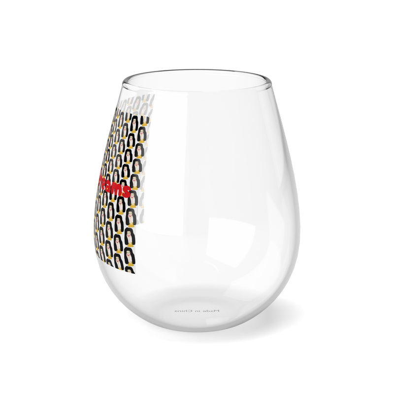 Lady face Stemless Wine Glass, 11.75oz