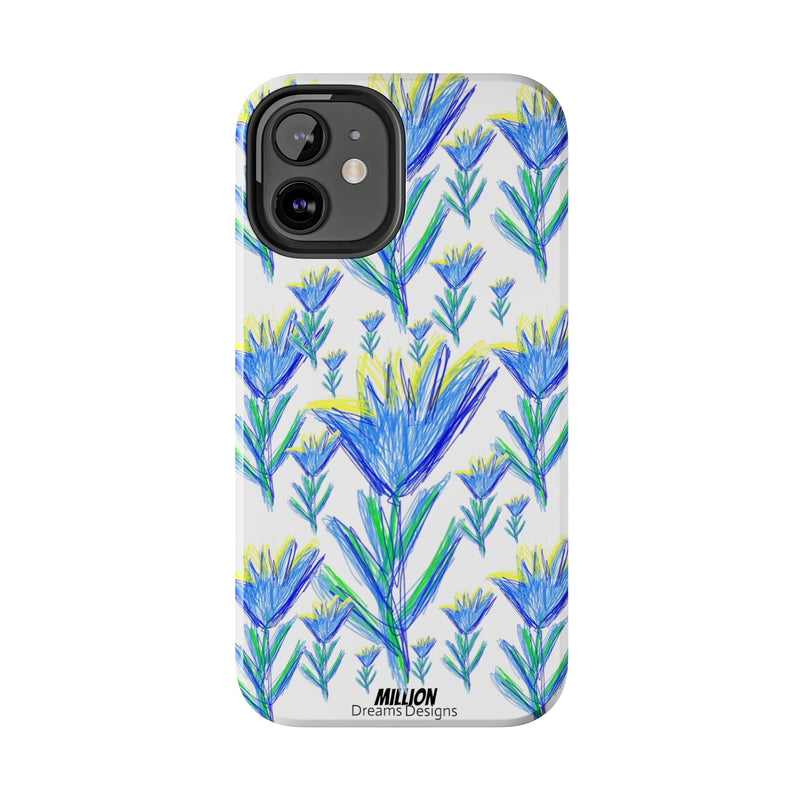 Blue Flower AOP Tough Phone Case