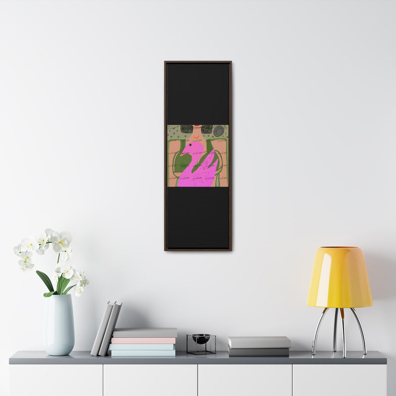 Lady & Flamingo Vertical Frame