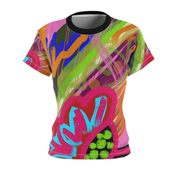 Abstract Frenzy Print Style 2.0 Women's Cut & Sew Tee (AOP)