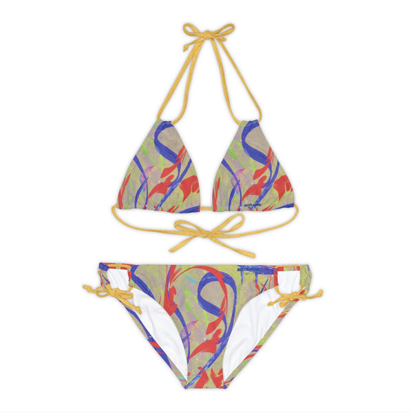 Vintage Canvas Strappy Bikini Set (AOP)