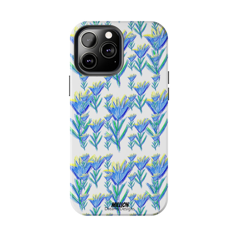 Blue Flower AOP Tough Phone Case