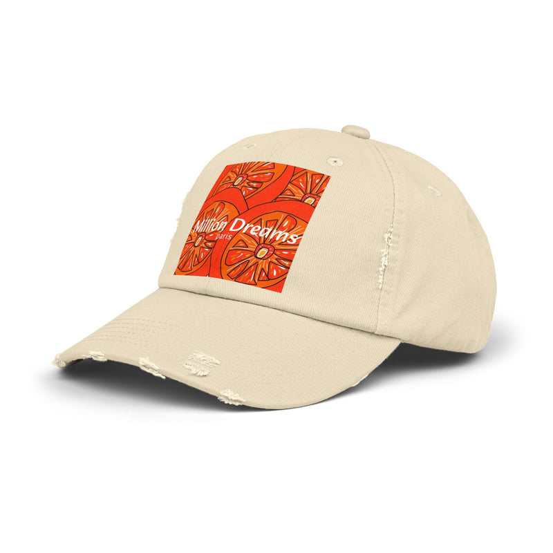 Tangie Orange Unisex Distressed Cap