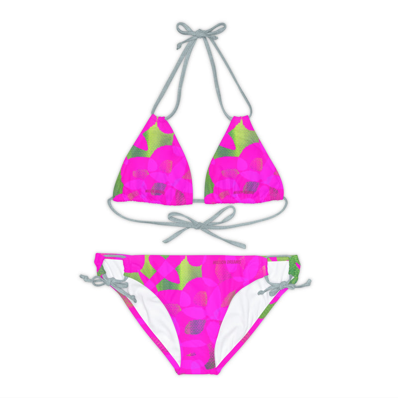 Sketch & Pink Design Strappy Bikini Set (AOP)