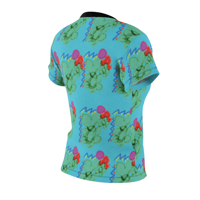 Tropical Seamless Flowers women's Cut & Sew Tee