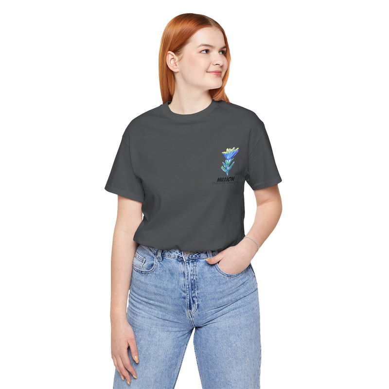 Blue Flower Unisex Jersey Short Sleeve Tee