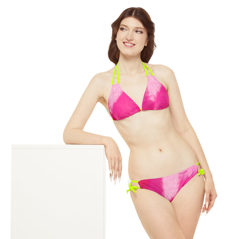 Pink Shades Strappy Bikini Set (AOP)