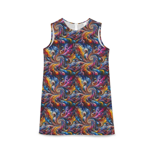 Psychedelic Print A-line Sleeveless Dress (AOP)