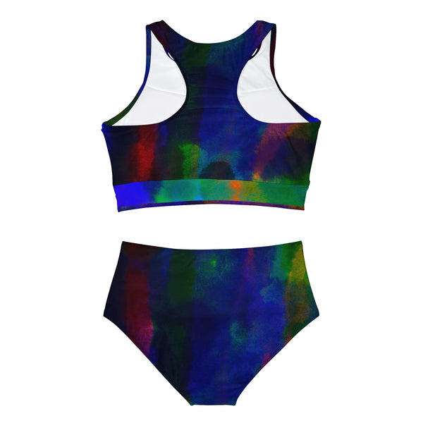 Watercolor Hue Sporty Bikini Set (AOP)