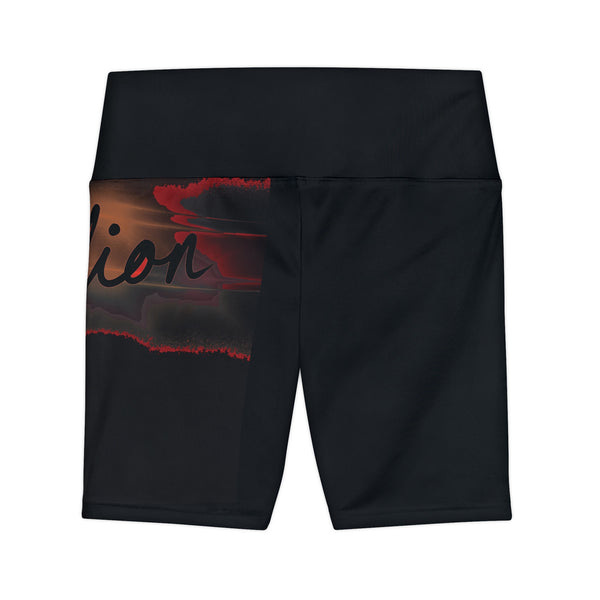 Fiery Million Print Women's Workout Shorts (AOP)