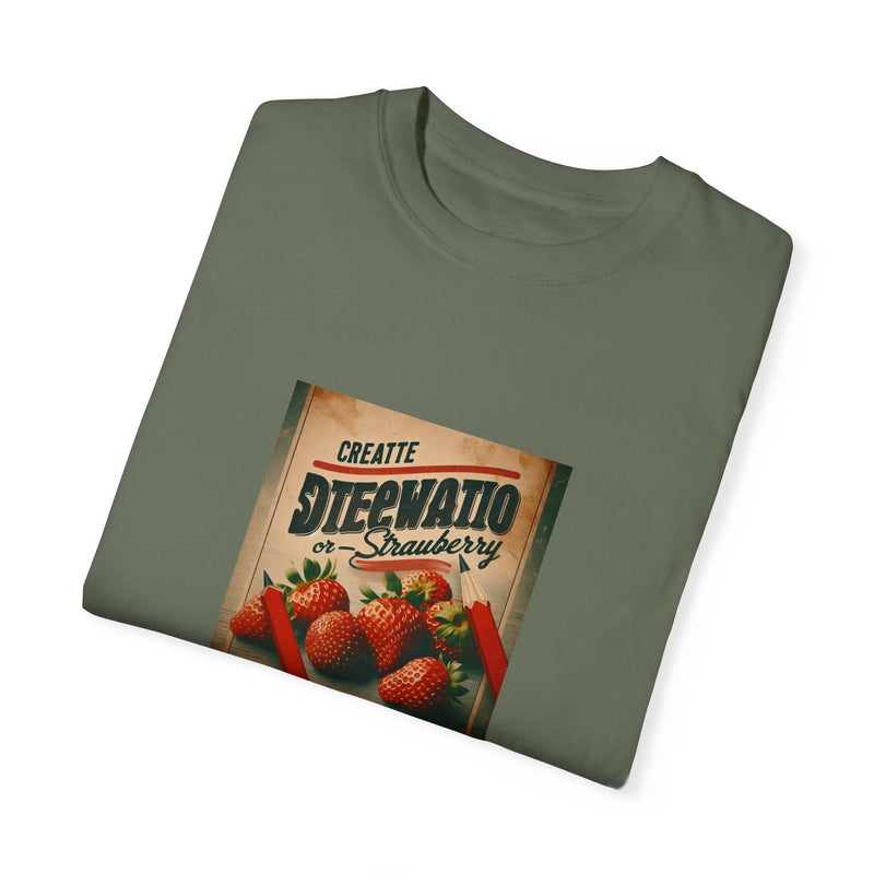 Strawberry Design Unisex Garment-Dyed T-shirt