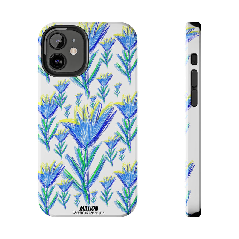 Blue Flower AOP Tough Phone Case