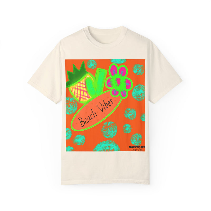 Neon Beach Vibes Unisex Garment-Dyed T-shirt