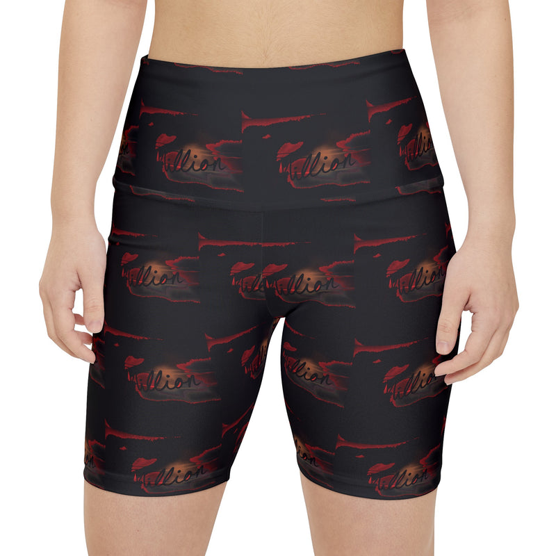 Fiery Million Pattern Print Women's Workout Shorts (AOP)