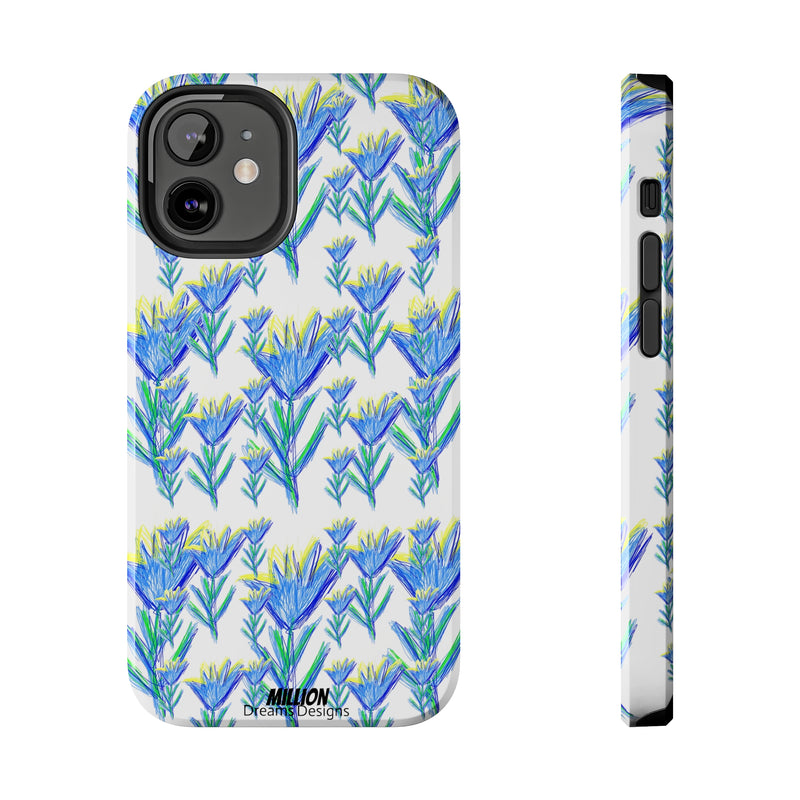 Blue Flower AOP Tough Phone Case