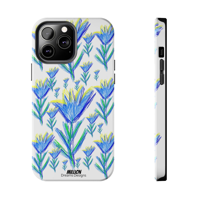 Blue Flower AOP Tough Phone Case