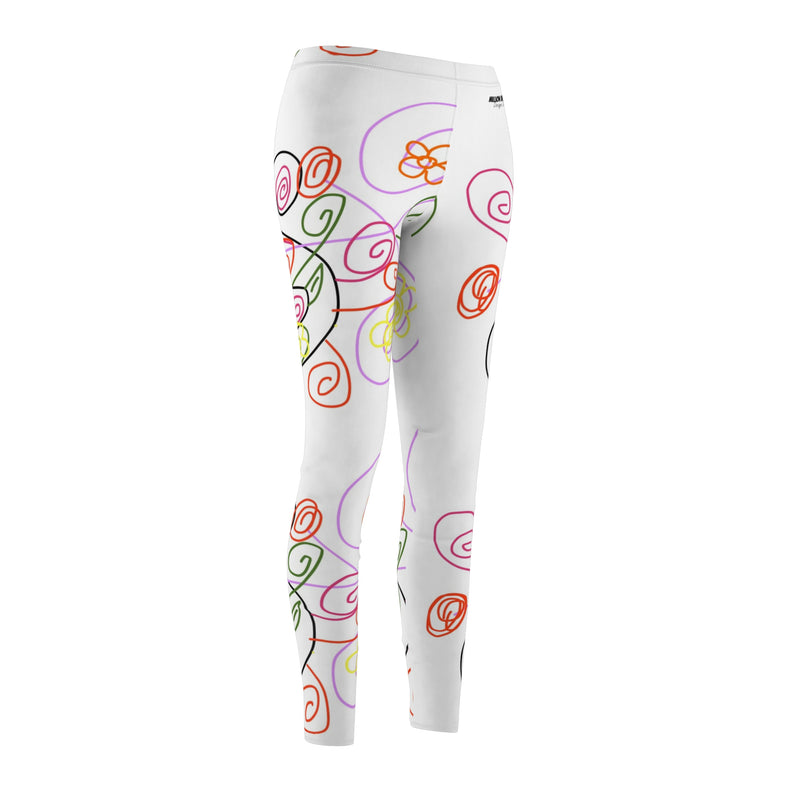 Floral Lines  Women's Cut & Sew Casual Leggings (AOP)