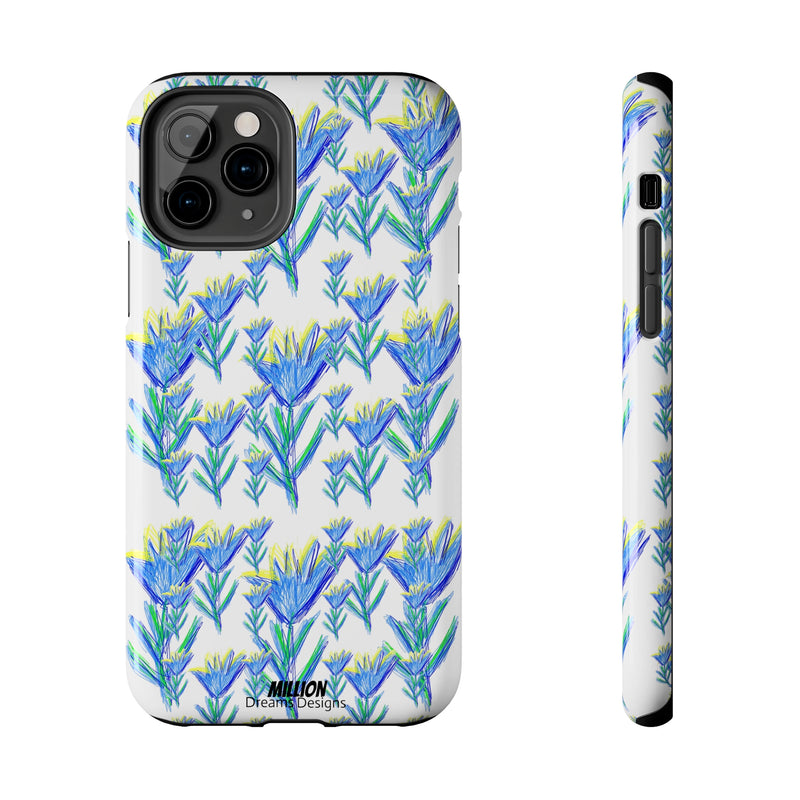 Blue Flower AOP Tough Phone Case