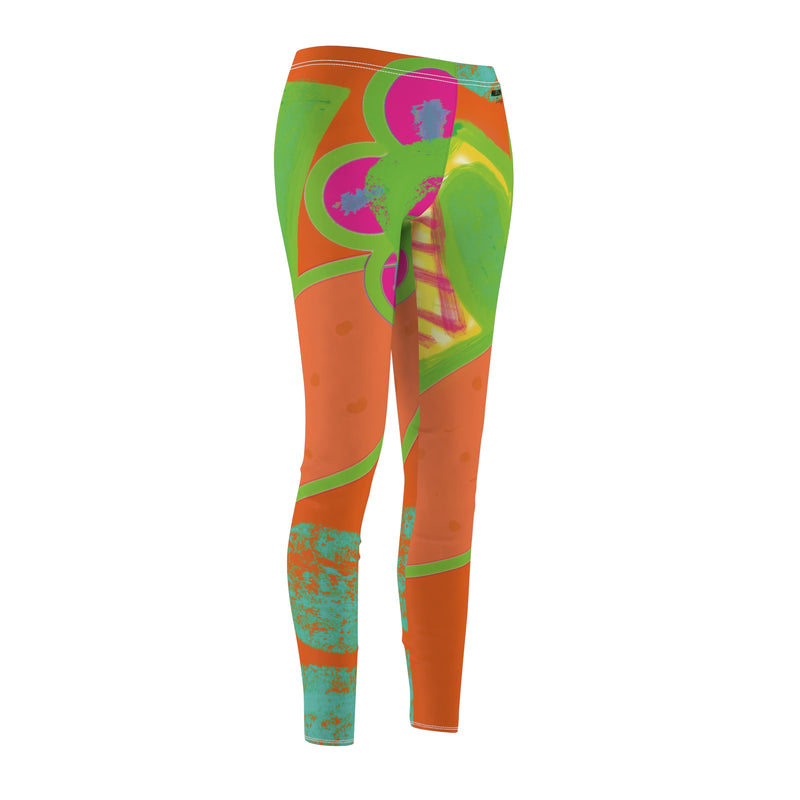 Neon Beach Vibes Women's Cut & Sew Casual Leggings (AOP)