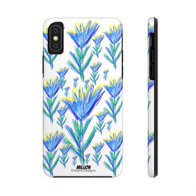 Blue Flower AOP Tough Phone Case