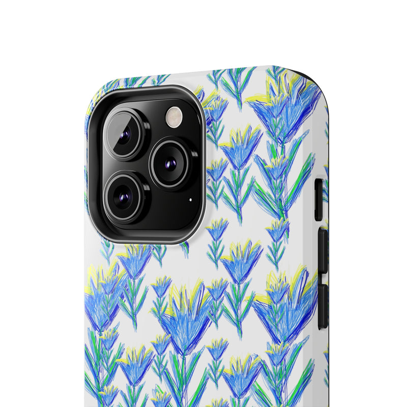 Blue Flower AOP Tough Phone Case