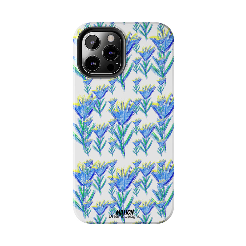 Blue Flower AOP Tough Phone Case