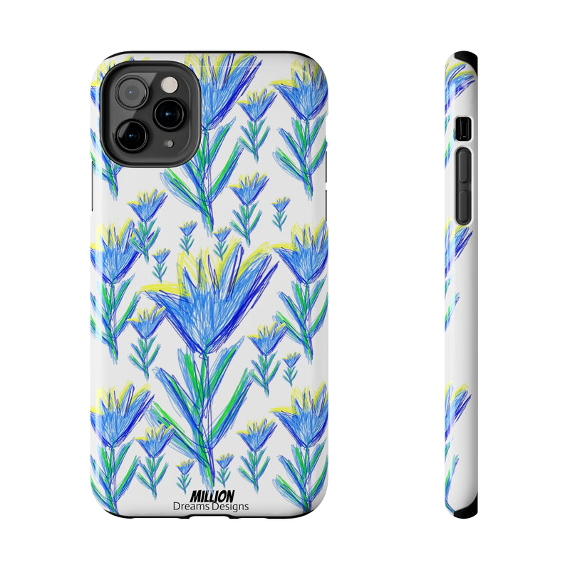 Blue Flower AOP Tough Phone Case