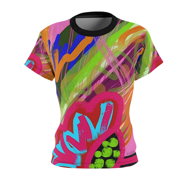 Abstract Frenzy Print Style 2.0 Women's Cut & Sew Tee (AOP)